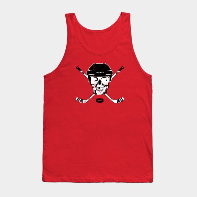 Hockey Skull and Hockey Sticks Tank Top by SaucyMittsHockey